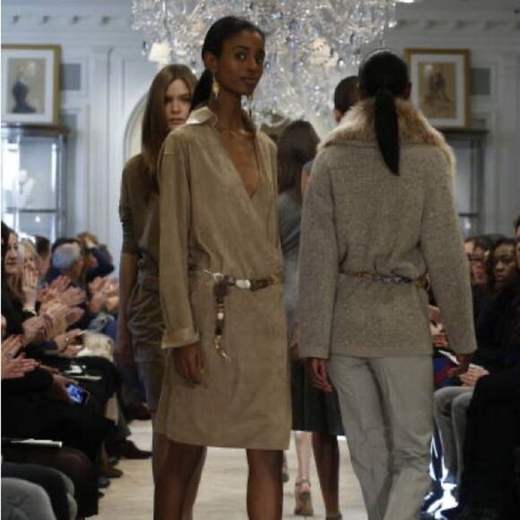 Ralph Lauren Collection Pre-Fall 2014 Lamb Shearling Fur Collar Cardigan - Picture 2 of 16